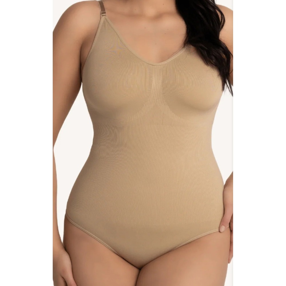 Luxmery Shapewear Bodysuit Tan Nude Compression Sculpting M/L AD5189B